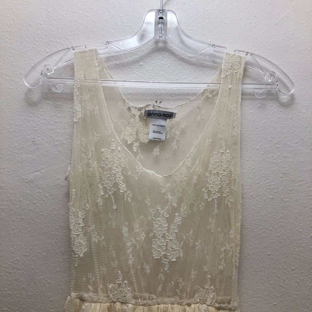 Anna-Kaci Sleeveless Lace Dress Women's Size S Cream - Picture 3 of 10